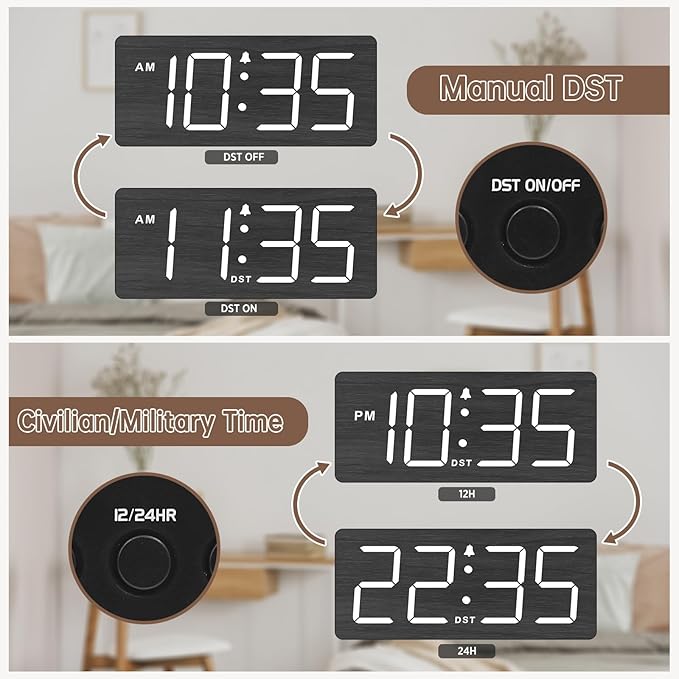 DreamSky Wooden Digital Alarm Clock
