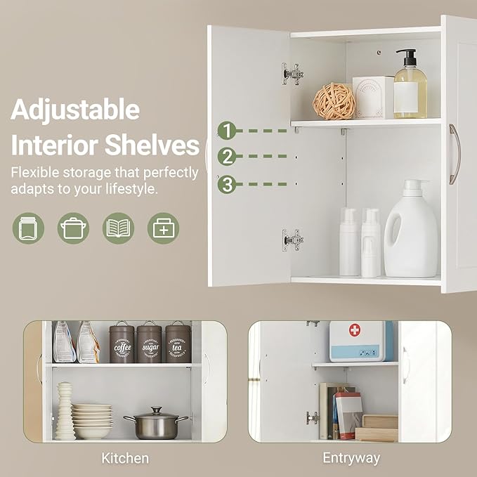 SoBuy Kitchen Wall Cabinet for Laundry Room, Medicine Cabinet for Bathroom