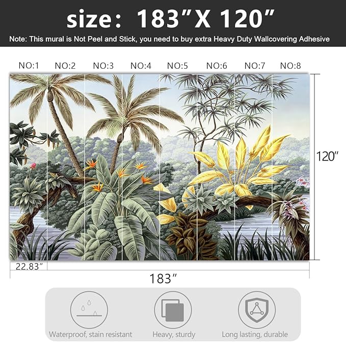-Tropical Botanical Palm Leaf Fabric Wallpaper Living Room Bedroom Bathroom