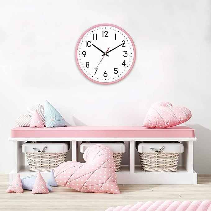 HZDHCLH Wall Clock Silent Wall Clocks Battery Operated 10 Inch Modern Non