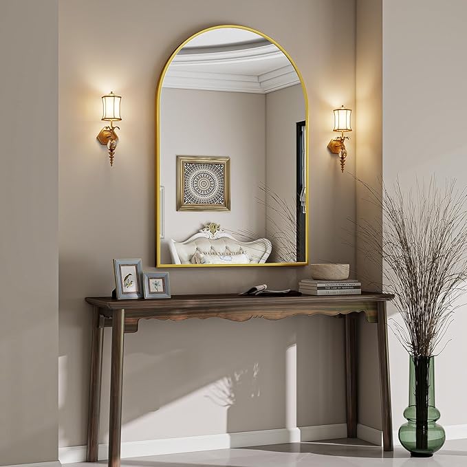 VooBang Arched Wall Mirror, 26 x 41 inch Arch Bathroom Mirror, Wall Mounted