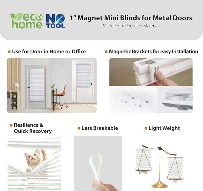 DEZ FURNISHINGS Cordless No Tools 1" Magnet Mini Blinds
