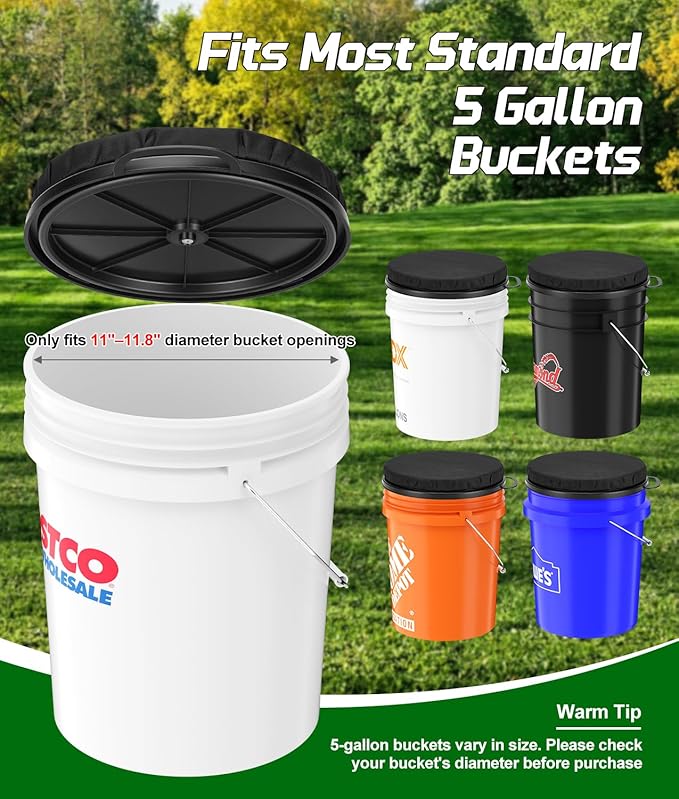 5 Gallon Bucket Seat with Tool Organizer Bag, Bucket Seat Lid & Tool Storage Caddy, Silent 360° Swivel Bucket Chair, Waterproof Comfortable Cushion for Camping, Fishing, Gardening, Yard Work, Hunting