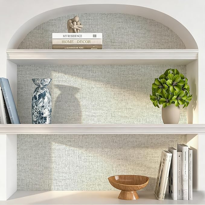Grasscloth Peel and Stick Wallpaper, Waterproof Self Adhesive Removable Vinyl