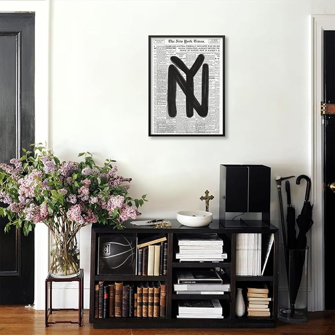 Black and White Newspaper Wall Art Vintage New York City Poster Trendy