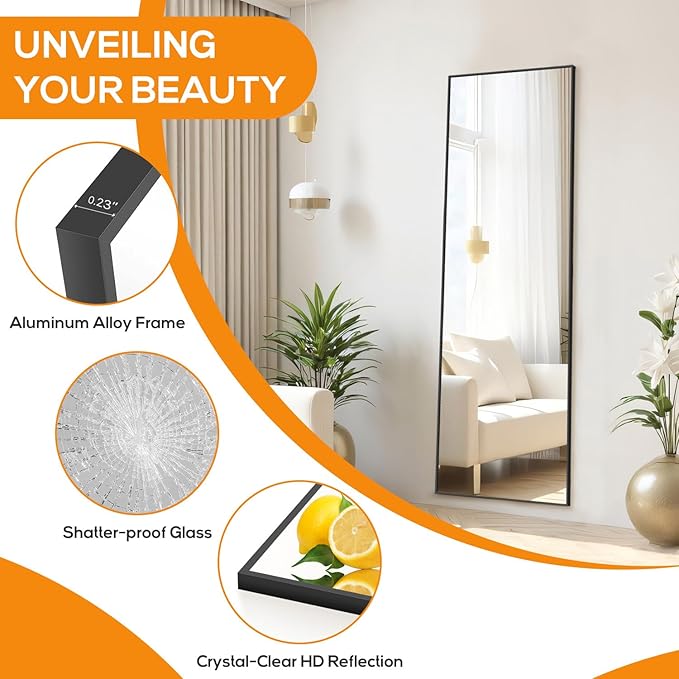 Mirror Full Length, Upgraded 16"x59" Body Wall Mirrors