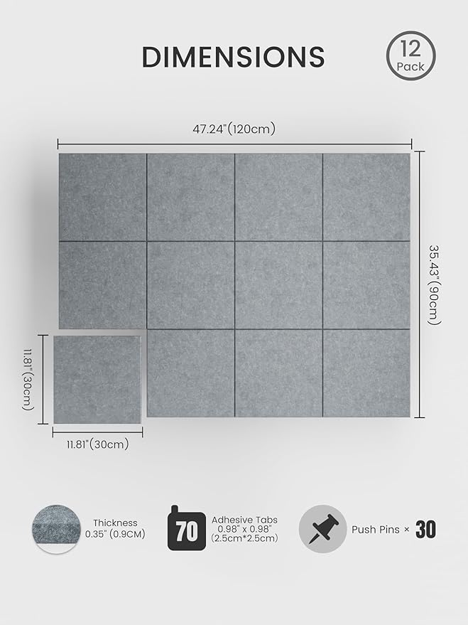 Bumusty Large Cork Board 48" x 36" Alternative