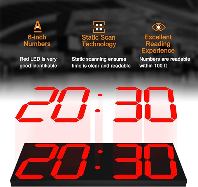 CHKOSDA LED Large Digital Wall Clock, Oversize Wall Clock