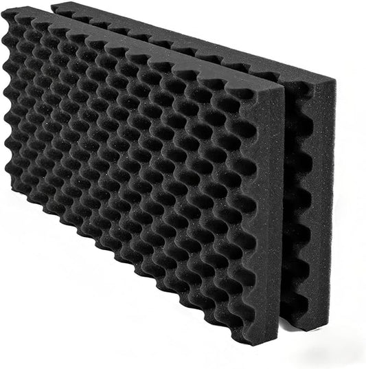 2 Pack Acoustic Foam, High Density Fire Resistant Soundproof Panels