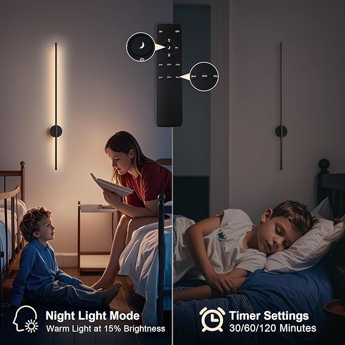 Battery Operated Modern Wall Sconces Set of Two, Rechargeable Wireless Wall
