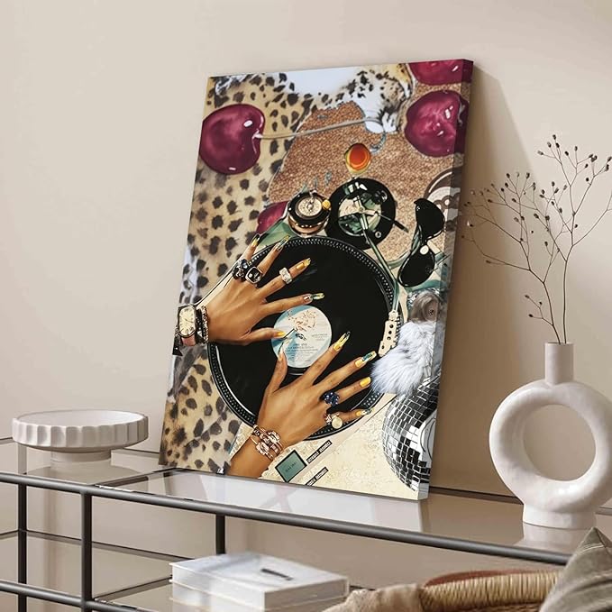 Fashion Cheetah Wall Art Set of 3 Leopard Wall Decor Pictures Lucky 8 Ball