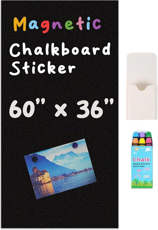 YOUNGJQ Magnetic Chalkboard for Wall 60" x 36" Self Adhesive Blackboard