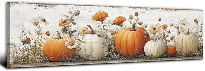 Large Pumpkin Wall Art Fall Wall Decor Farmhouse Kitchen Pictures Wall Decor