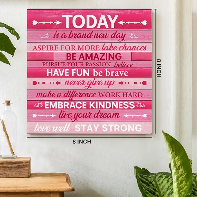 Pink Wall Decor, Inspirational Office Wall Art