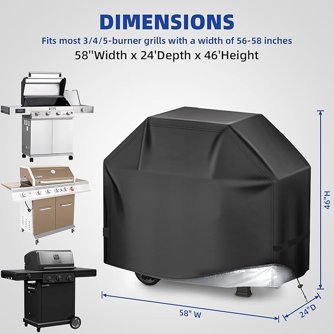 Perfect Grill Cover for Outdoor Grills Waterproof Rip-Proof Weather Resistant for Reliable Protection Griddle Cover Easy to Clean Adjustable Hem Drawstring Fade Resistant (Brown, 32)