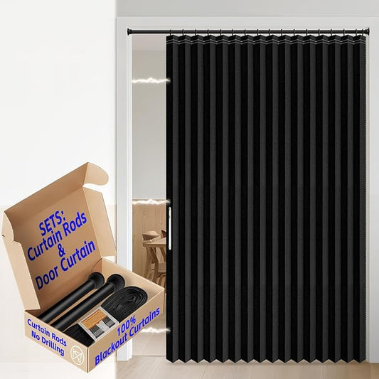 AJAZZ Blackout Sliding Door Curtains