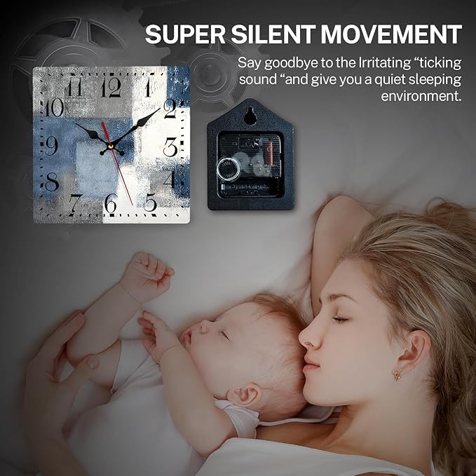 ArtSocket Wooden Wall Clock Silent Non-Ticking, Battery Operated