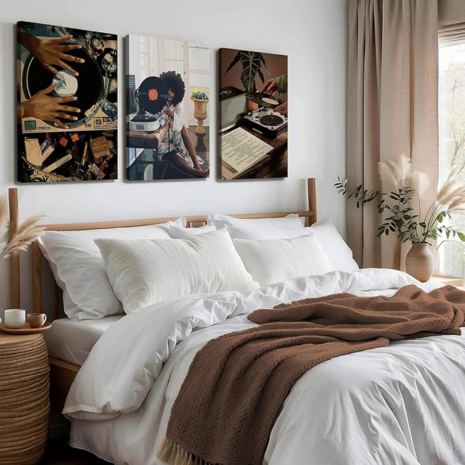 YFvrPt Black Girl Wall Art Decor Modern Black Woman Painting Prints