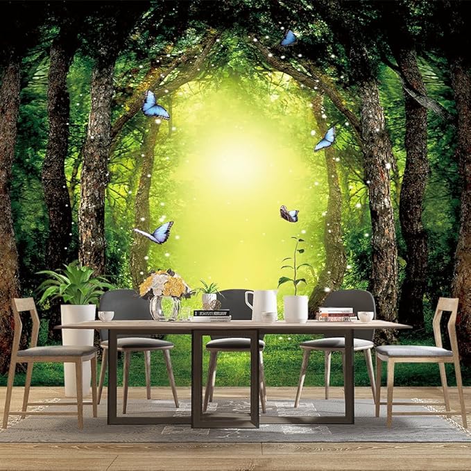Classy Dream Butterfly Forest Tree Wallpaper