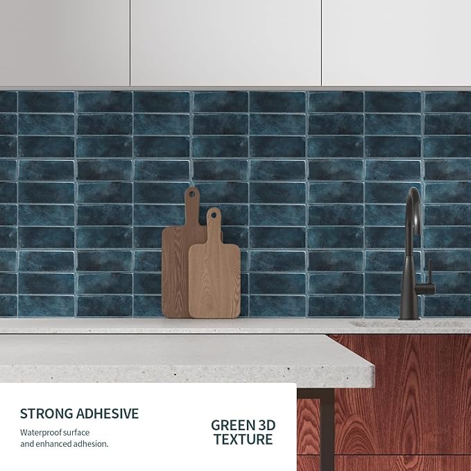 Peel and Stick Backsplash 3D Wall Tiles, Self-Adhesive, Oil Proof, Waterproof
