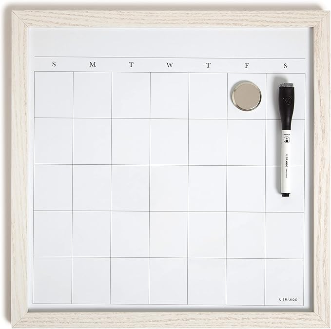 U Brands Rustic Monthly Dry Erase Board