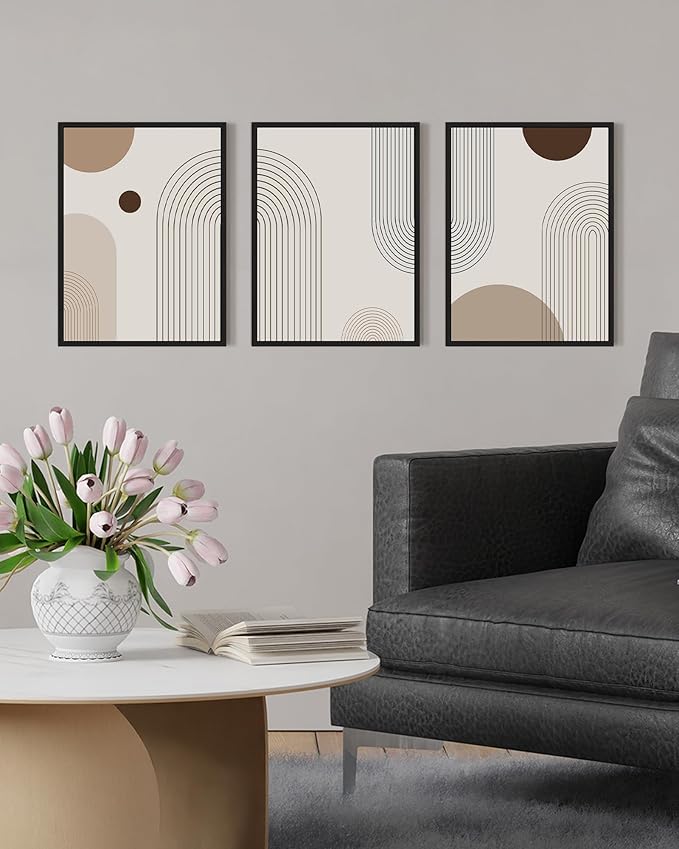 PHOPAGO Boho Wall Art Minimalist Bohemain Framed Wall Printing 11x14in Abstract