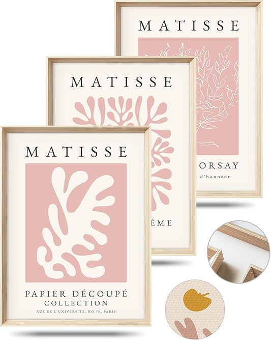 Framed Matisse Pink Canvas Wall Art, Abstract Matisse Canvas Wall Decor