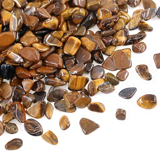Decorative Rocks, 1 Lb/460g (Fill 0.9 Cup) Tiger's Eye Stones Irregular Gem Pebbles Quartz Gravel for Aquarium Turtle Tank Decoration/Succulent Plants Ornament/Flowerpot Vase Landscape