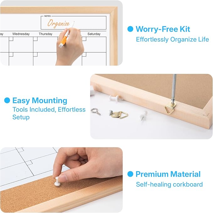 OWLKELA Monthly Dry Erase Calendar