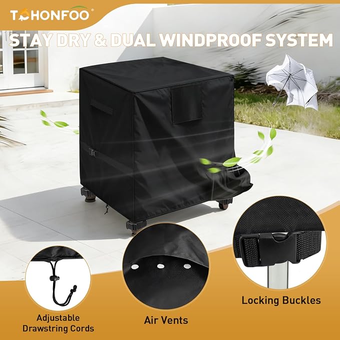 Outdoor Prep Table Cover, 600D Waterproof Patio BBQ Table Cover, Suitable for Outdoor Dining Table, Stainless Steel Metal Grill Table, BBQ Grill Cart, 36" x 24" x 35"