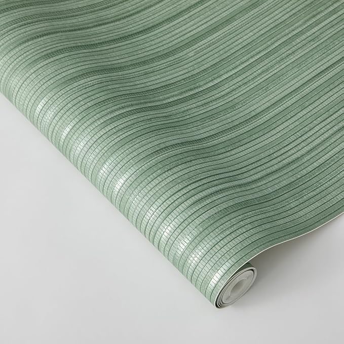 Tempaper Textured Metallic Sage Green Faux Grasscloth Removable Peel and Stick