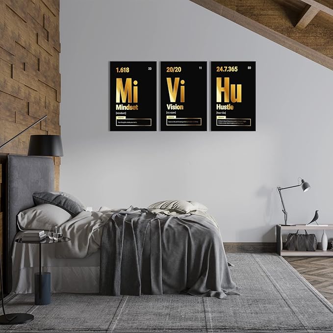 KAWAHONE Motivational Wall Art Canvas, Inspirational Quotes Grind Hustle Canvas