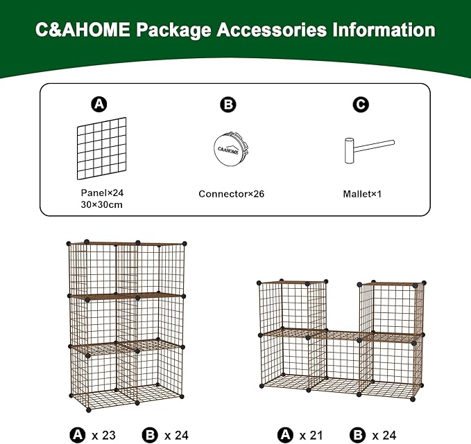 C&AHOME Wire Cube Storage, 6