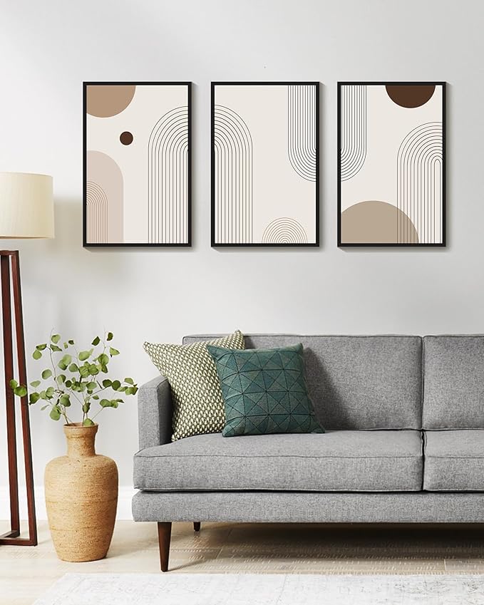 PHOPAGO Boho Wall Art Minimalist Bohemain Framed Wall Printing 16x24in Abstract