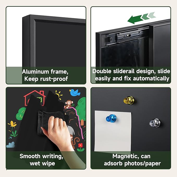 SELEAD 2-in-1 Magnetic Chalkboard