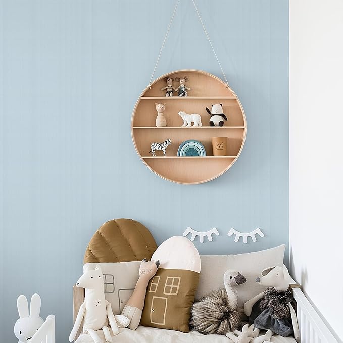 Orainege Peel and Stick Wallpaper Light Blue Wallpaper 15.7"x393.7" Textured