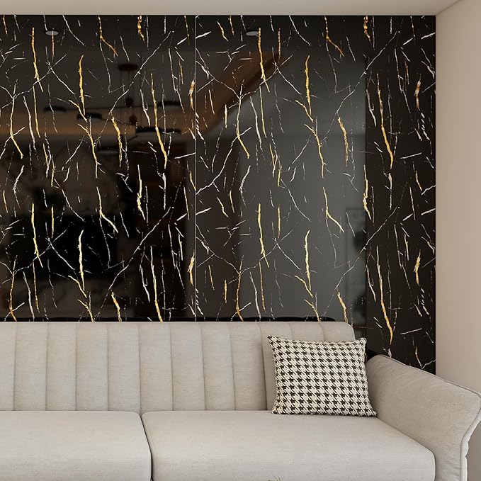 Haimin Wall Panels Peel and Stick 10 Pieces 23.6x11.8in Black Lightweight