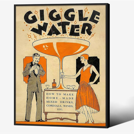 Funny Cocktail Wall Art Vintage Trendy Bar Cart Decor Martini Wine Alcohol