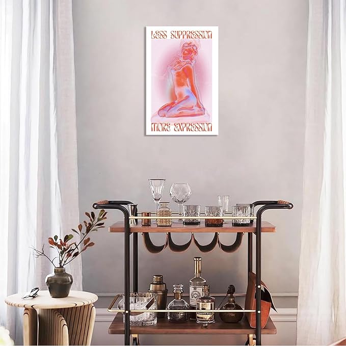Spiritual Affirmation Art Poster Pink Woman Canvas Wall Art Aesthetic Pictures