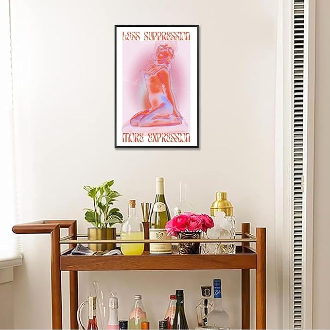 Spiritual Affirmation Art Poster Pink Woman Canvas Wall Art Aesthetic Pictures
