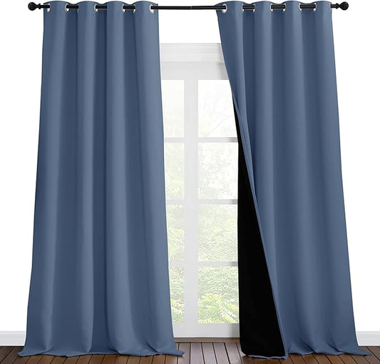 NICETOWN Cold Reducing Curtains, 100% Sun Blocking Curtains, Sound Proof Drapes