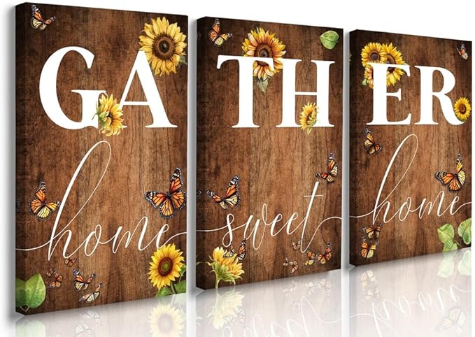 GUBIYU Farmhouse Dining Room Wall Art Gather Signs