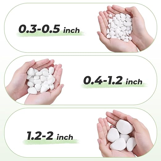 SIDONG 5 LB White River Rocks, 0.3-0.5 Inches Pebbles for Indoor Plants, Aquarium Rocks Used in Fish Tank, Decorative Stones for Plants, Vases, Home Décor, Crafting, Garden Landscaping