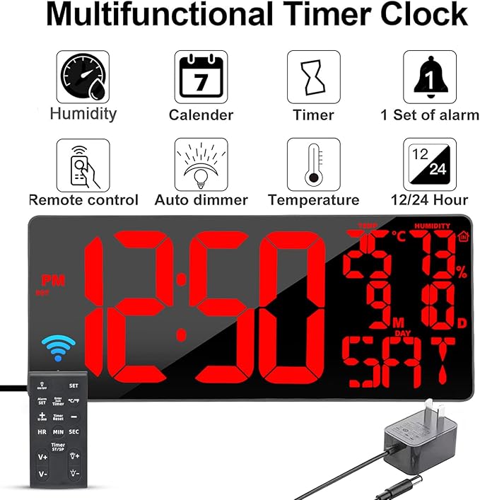 18" Large Digital Wall Clock