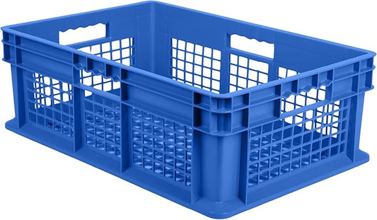 Hudson Exchange 24 x 16 x 8" (4 Pack) Mesh Straight Wall Handled Storage Container Tote, Blue