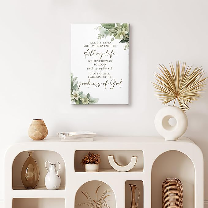 HIWX Christian Wall Decor, All My Life You Have Been Faithful Bible Verse