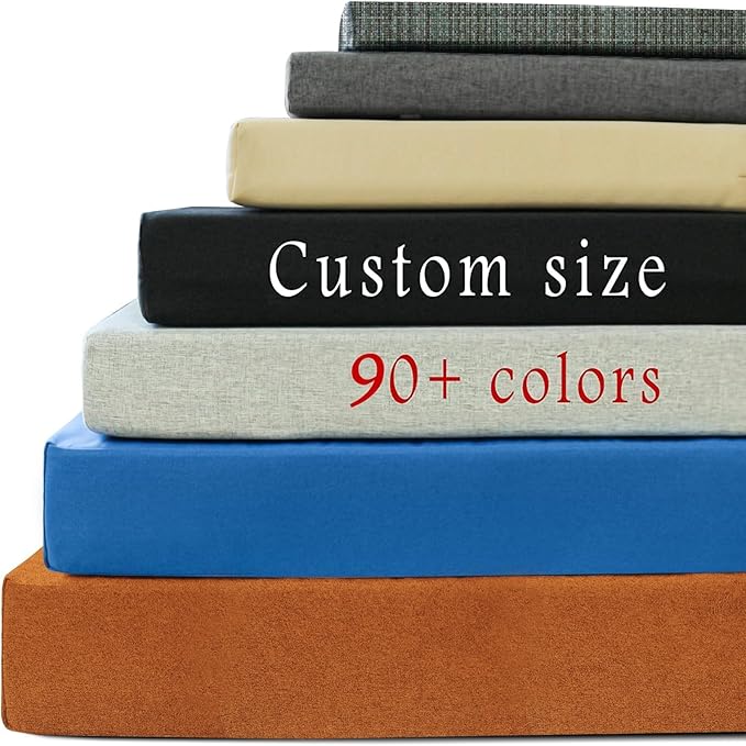 ROFIELTY Custom Size Bench Cushion for Indoor/Outdoor Patio Furniture/Window Seat 90+ Colors to Choose from,High-Resilience Foam,Double Piping Outdoor Bench Cushion Waterproof