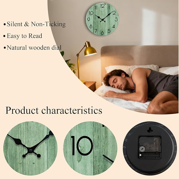 Wall Clock, Modern Wall Clocks Battery Operated, Silent Non Ticking Clock