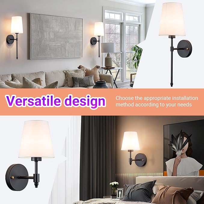 YHCDLAMP Battery Operated Wall Sconce Light