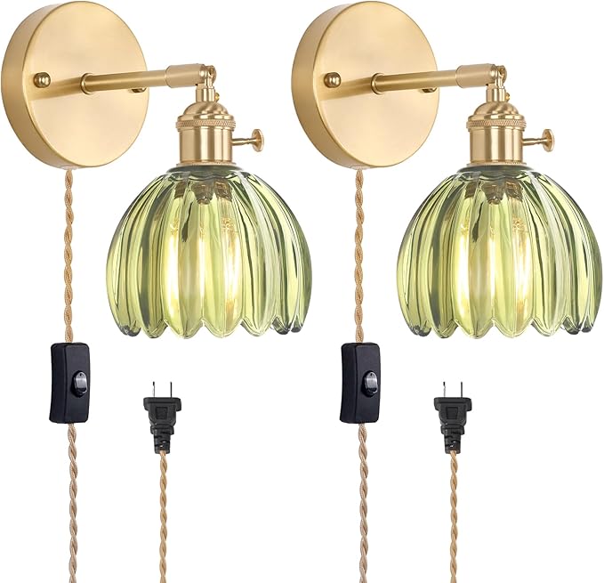 Shenmoyl Plug in Wall Sconce, 2 Pack